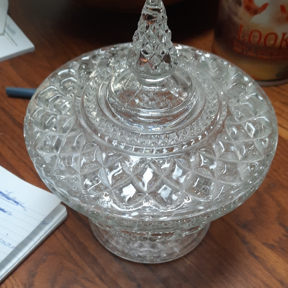 Elegant Clear Glass Candy Dish